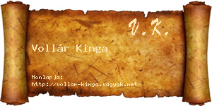 Vollár Kinga névjegykártya